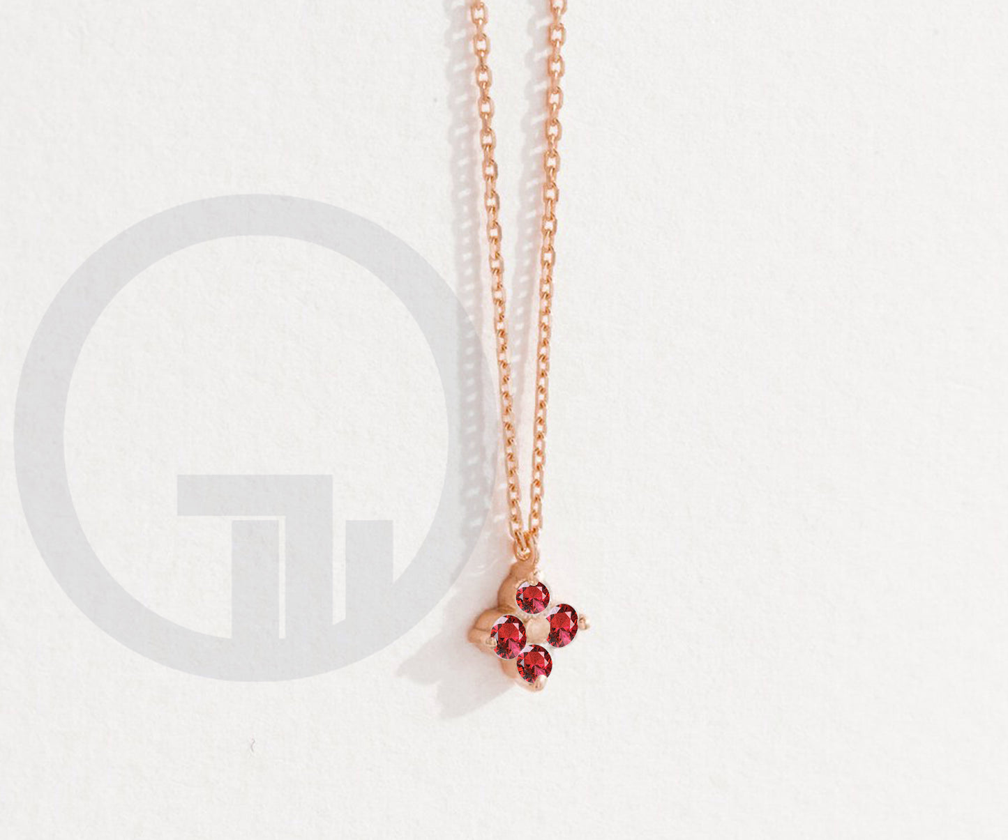 Ruby Solitaire Necklace in 14K Solid Gold,Delicate Necklace,Layering Ruby Necklace,Pendant Necklace,Five Sizes Available