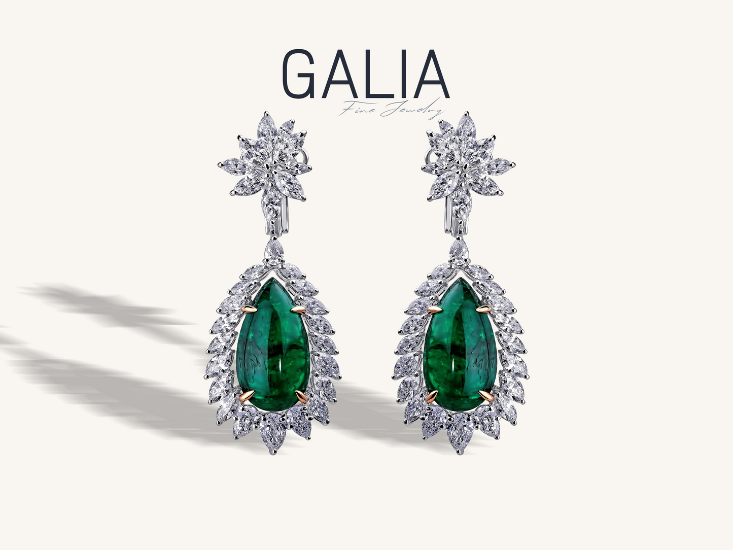 Diamond and Emerald Luxury Earring 18K Diamond 4.70 ct